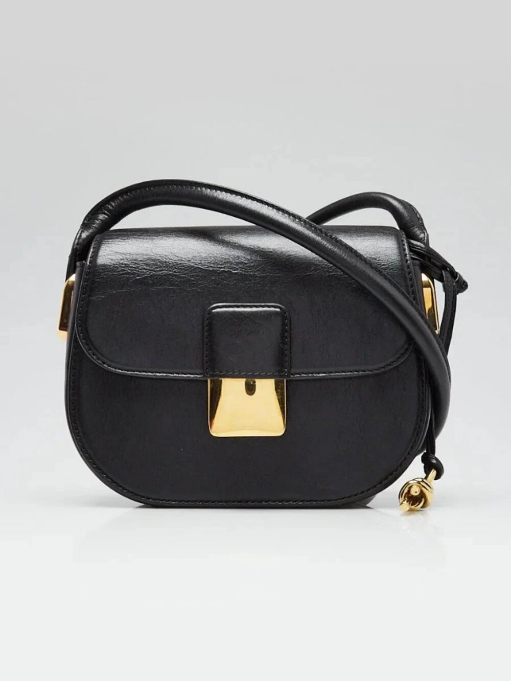 Bottega Veneta Black Leather Mini Desiree Shoulder Bag